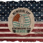 Honor the Fallen - rustic memorial day image on an American flag background